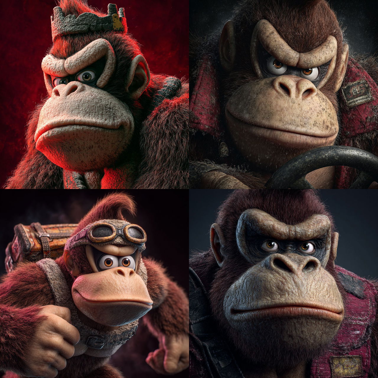 Donkey Kong style, Midjourney V7, render 1 of 4