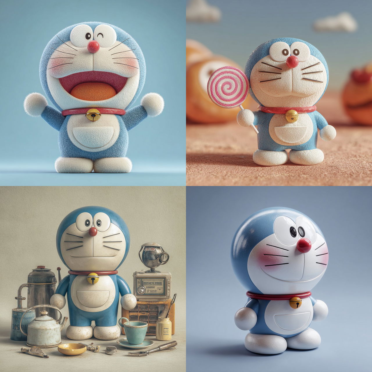 Doraemon style, Midjourney V7, render 1 of 4
