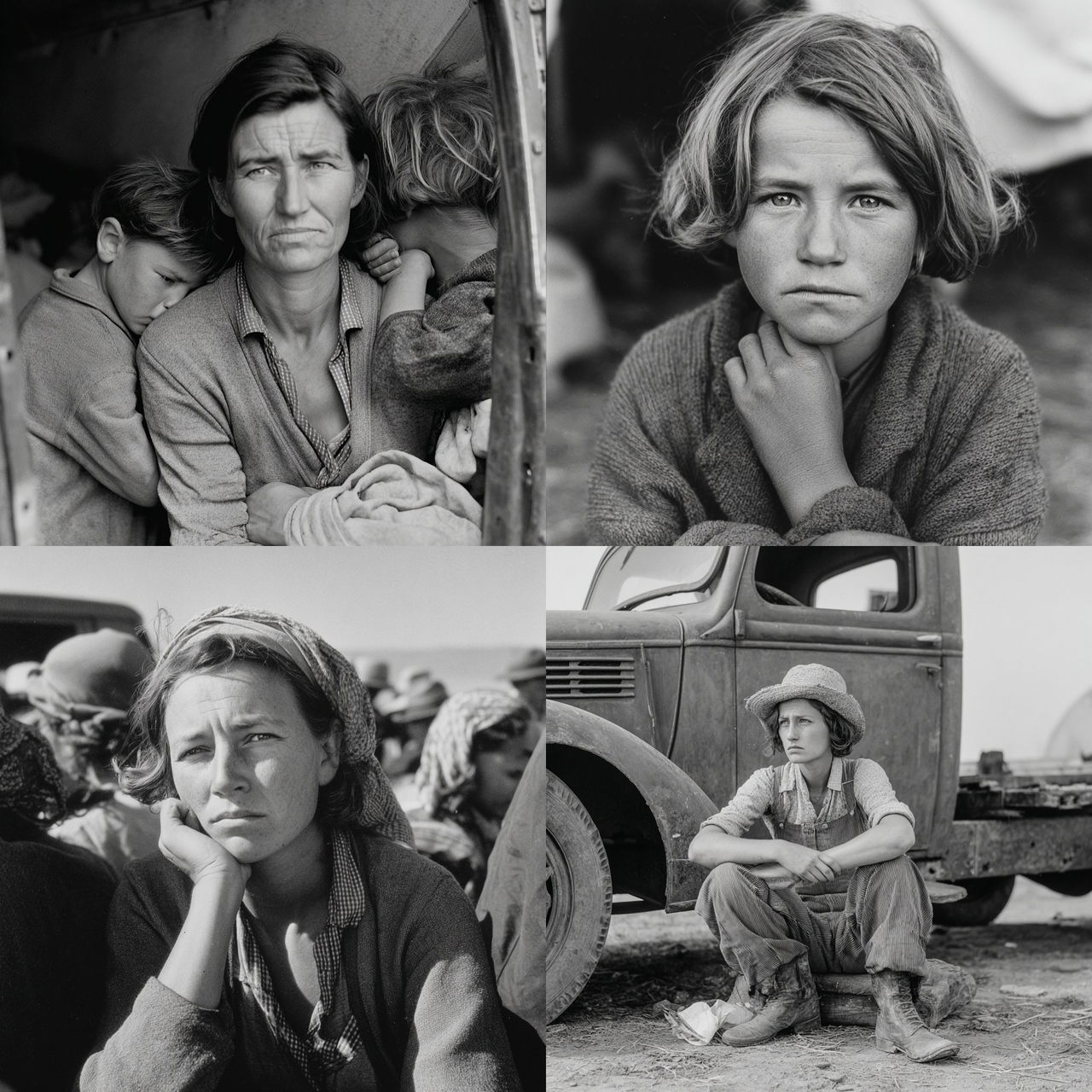 Dorothea Lange style, Midjourney V7, render 1 of 4