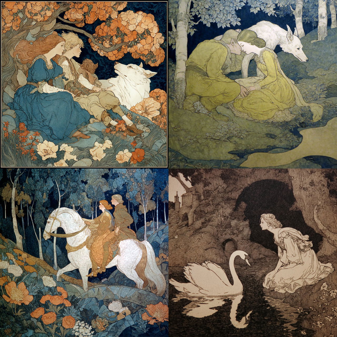 Dorothy Lathrop style, Midjourney V7, render 1 of 4