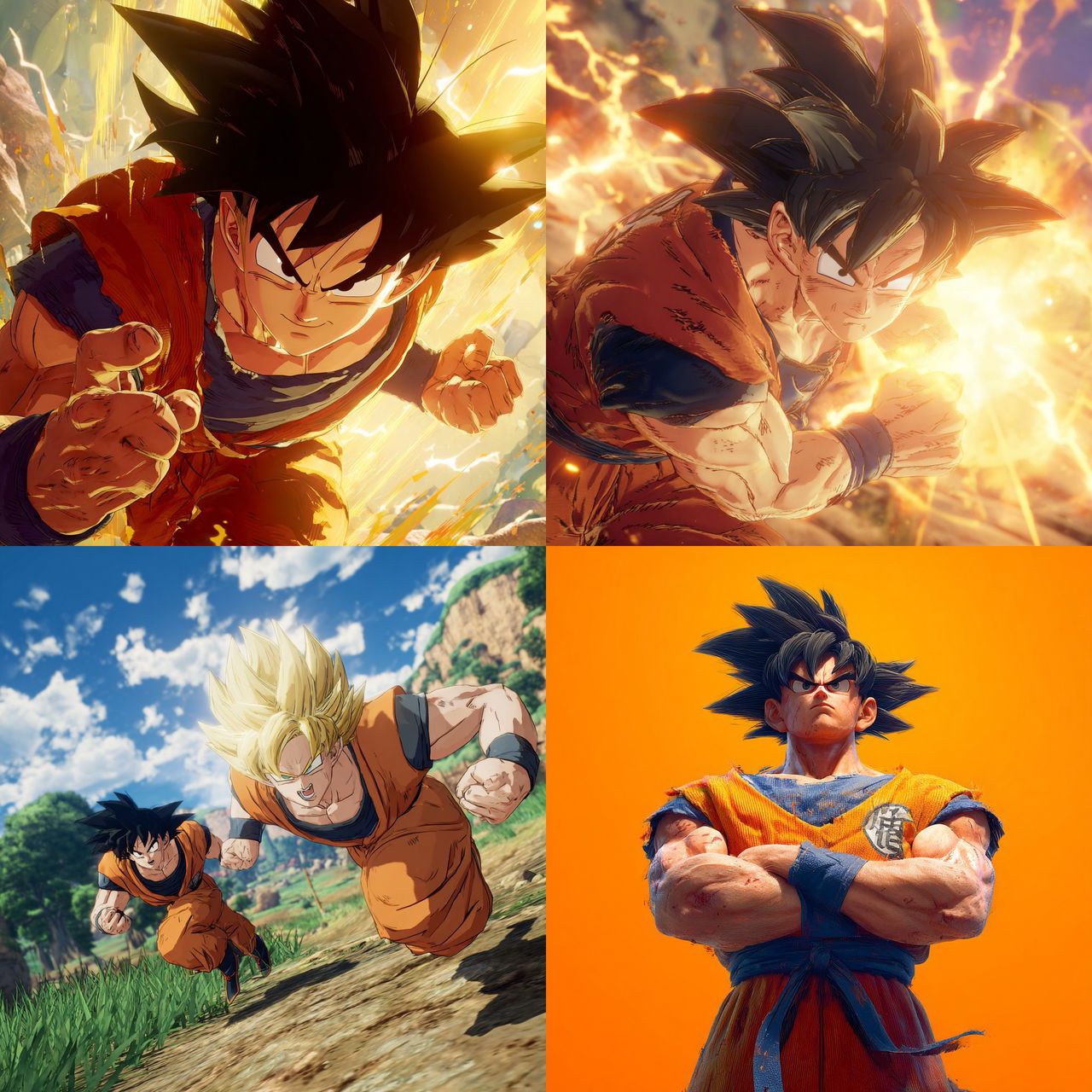 Dragon Ball Z Kakarot style, Midjourney V7, render 1 of 4