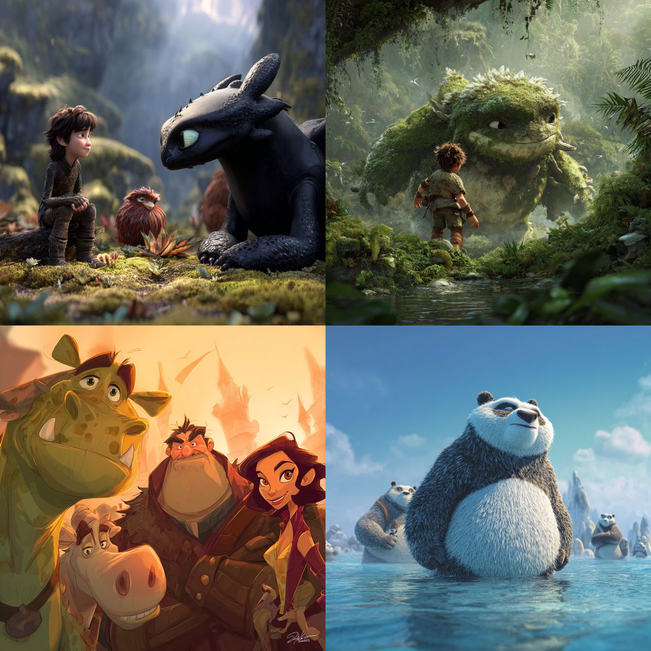 Dreamworks style, Midjourney V7, render 1 of 4