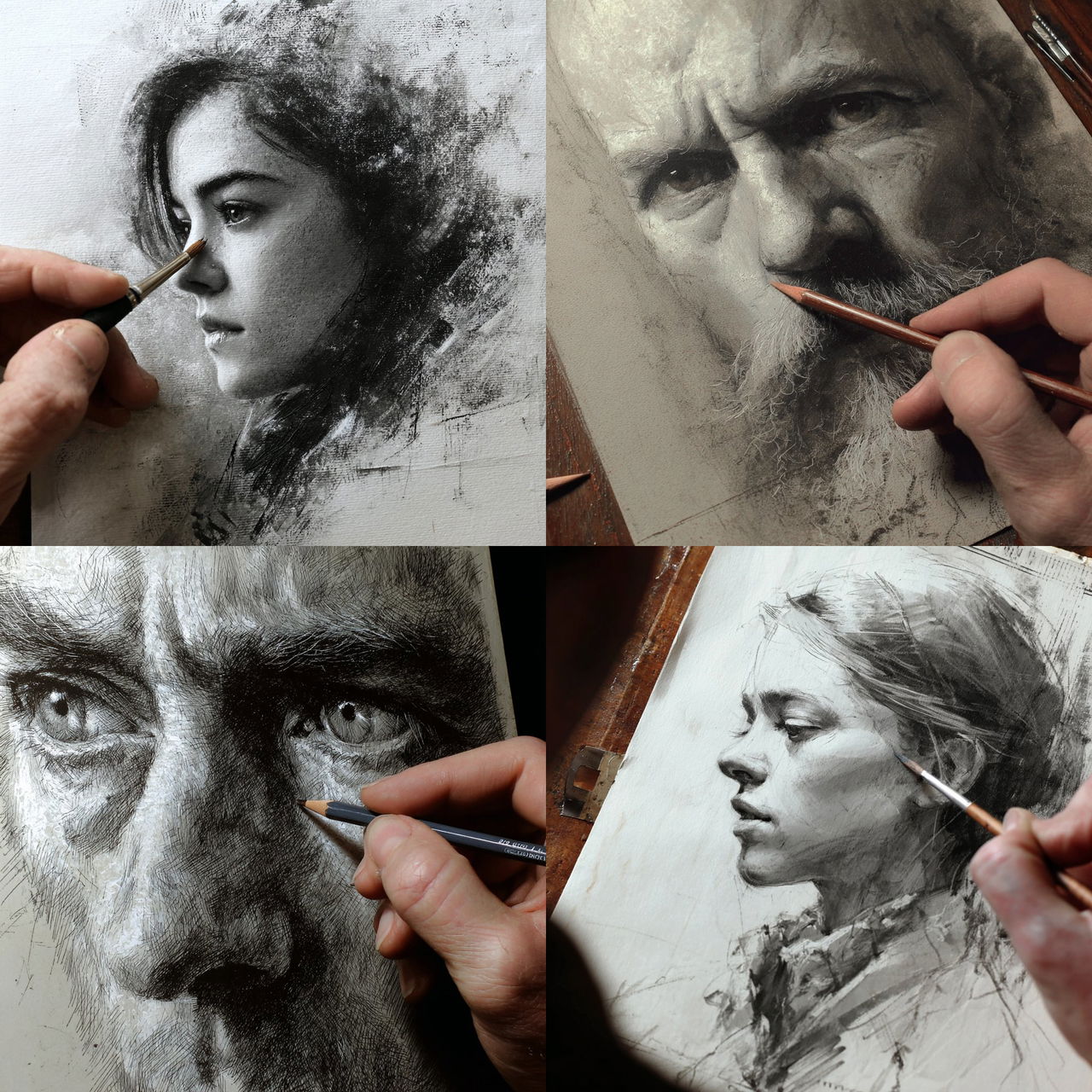 Dry brush drawing style, Midjourney V7, render 1 of 4