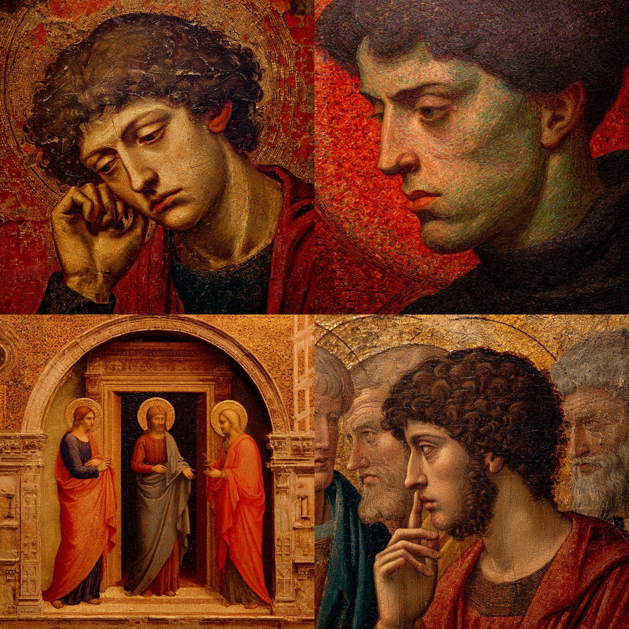 Duccio style, Midjourney V7, render 1 of 4