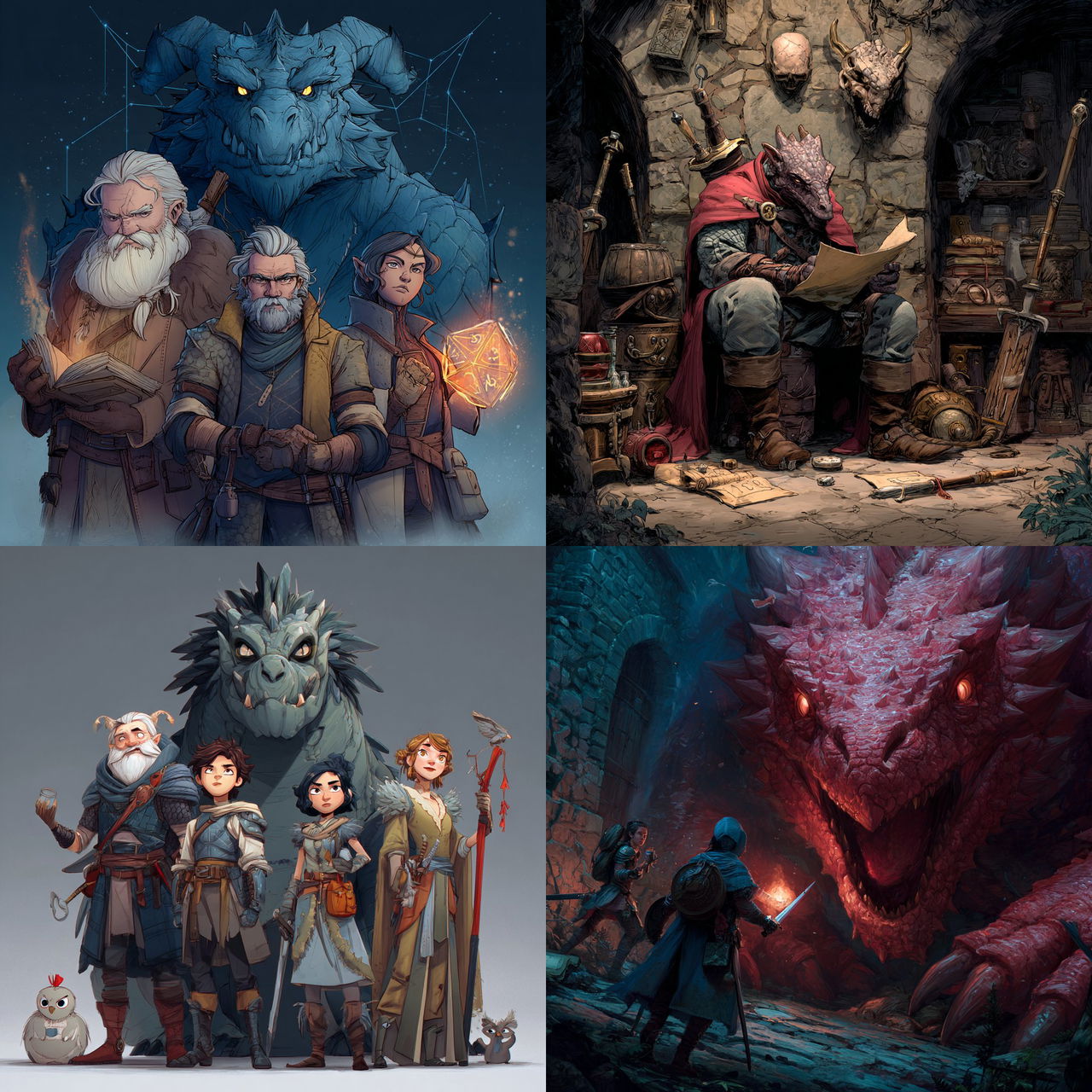 Dungeons and Dragons style, Midjourney V7, render 1 of 4