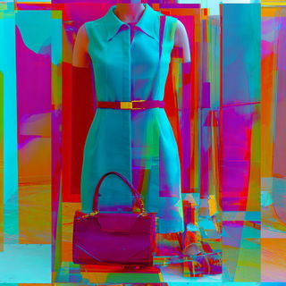 Riftophany style, Midjourney V7: haute-couture fashion outfit