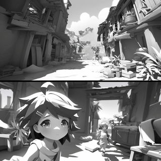 Riftophany style, Midjourney V7: black-and-white manga comic strip