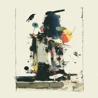 Asphalt Palimpsest style, Midjourney V7: abstract 3D render