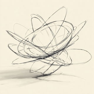 Stratigraphic Sketchbook style, Midjourney V7: abstract 3D render