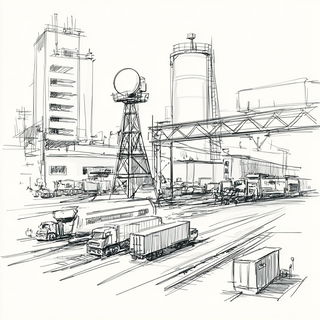 Stratigraphic Sketchbook style, Midjourney V7: technical infrastructure blueprint schematics