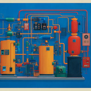 Domelotica style, Midjourney V7: technical infrastructure blueprint schematics