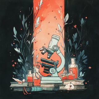 Coralwood Folklorism style, Midjourney V7: editorial illustration for popular scientific magazine cover