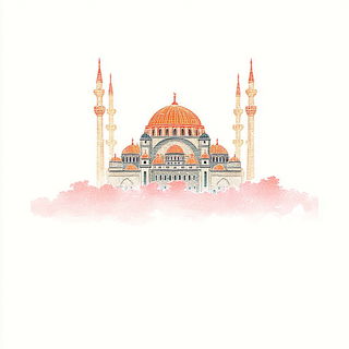 Sakuramarine style, Midjourney V7: bold minimalist logo design for Istanbul city municipal services