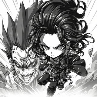 Sakuramarine style, Midjourney V7: black-and-white manga comic strip