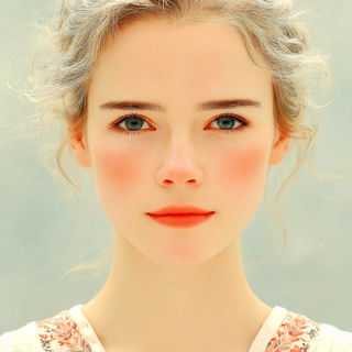 Sakuramarine style, Midjourney V7: photographic portrait of female protagonist
