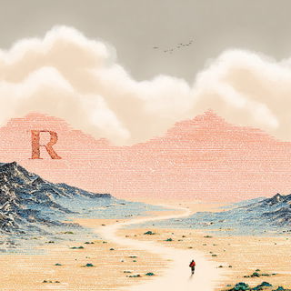 Sakuramarine style, Midjourney V7: typographic composition with large letters