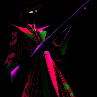 Phthalocyanine Spectralism style, Midjourney V7: concept art character design of retropunk steam knight