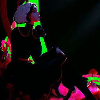 Phthalocyanine Spectralism style, Midjourney V7: retro fairy-tale illustration