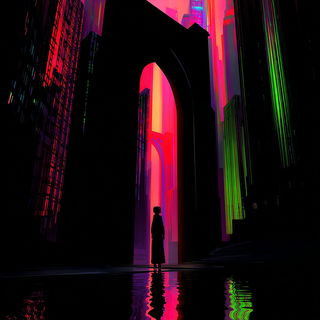 Phthalocyanine Spectralism style, Midjourney V7: cinematic shot from sci-fi movie