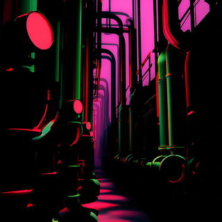 Phthalocyanine Spectralism style, Midjourney V7: technical infrastructure blueprint schematics
