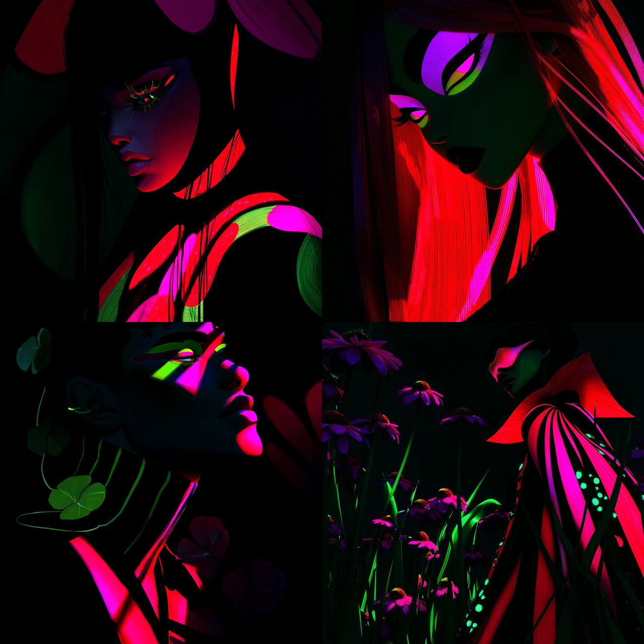 Phthalocyanine Spectralism style, Midjourney V7, render 1 of 4