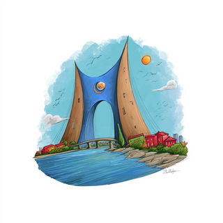 Caricrest style, Midjourney V7: bold minimalist logo design for Istanbul city municipal services