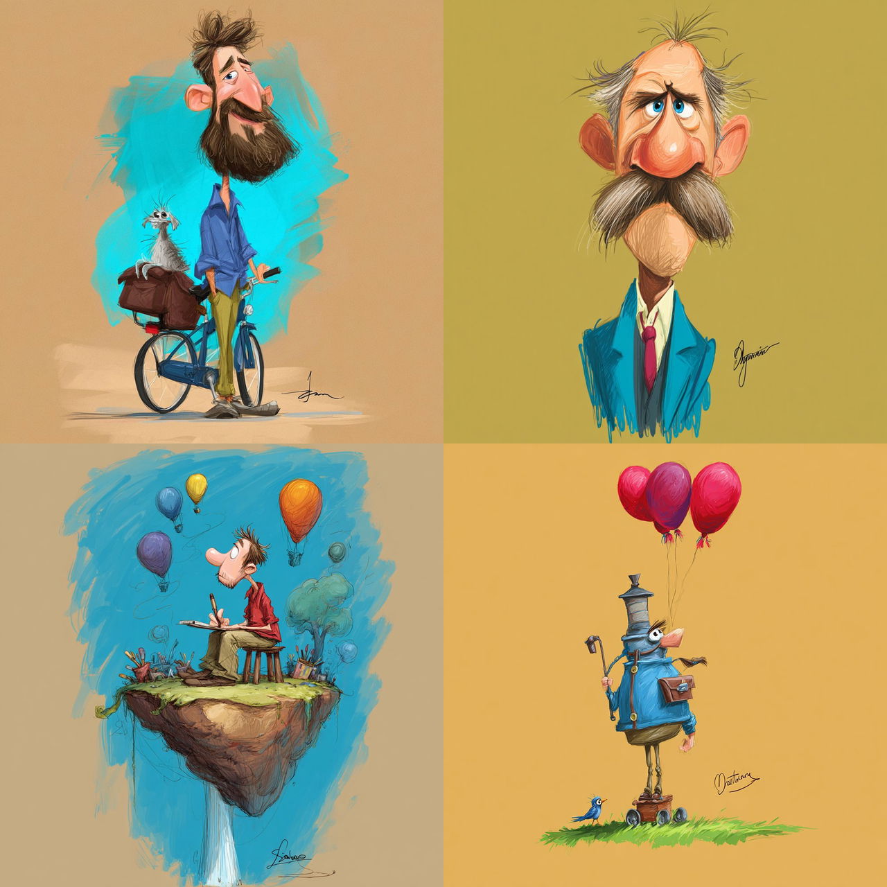 Caricrest style, Midjourney V7, render 1 of 4