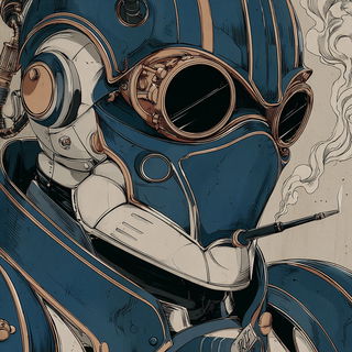 Rust Vein Courtship style, Midjourney V7: concept art character design of retropunk steam knight