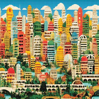 Hortivista style, Midjourney V7: megacity with futuristic bioarchitecture