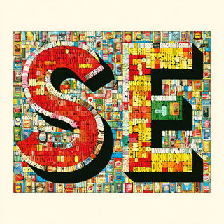 Hortivista style, Midjourney V7: typographic composition with large letters