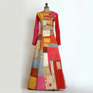 Celstitch style, Midjourney V7: haute-couture fashion outfit