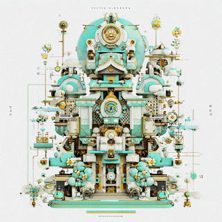 Goldwing Citadel style, Midjourney V7: abstract 3D render
