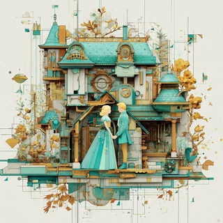 Goldwing Citadel style, Midjourney V7: retro fairy-tale illustration