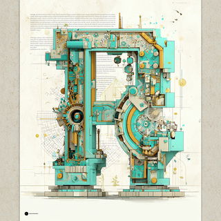 Goldwing Citadel style, Midjourney V7: typographic composition with large letters