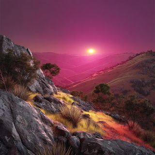 Chromatic Thresholds style, Midjourney V7: realistic landscape photograph of quiet dawn