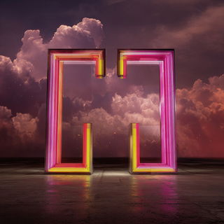 Chromatic Thresholds style, Midjourney V7: typographic composition with large letters