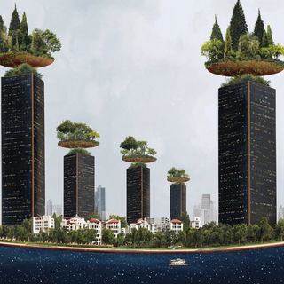 Ruinfresco style, Midjourney V7: megacity with futuristic bioarchitecture