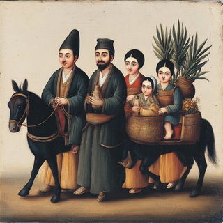 Ruinfresco style, Midjourney V7: traditional folk art