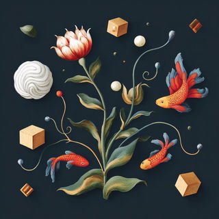 Ruinfresco style, Midjourney V7: creative pattern composition