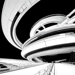 Satellite Jacquard style, Midjourney V7: abstract 3D render
