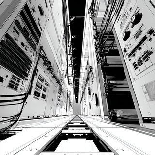 Satellite Jacquard style, Midjourney V7: technical infrastructure blueprint schematics