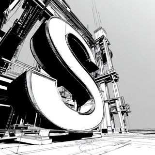 Satellite Jacquard style, Midjourney V7: typographic composition with large letters