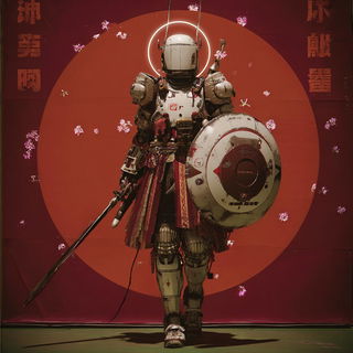 Occlusionary style, Midjourney V7: concept art character design of retropunk steam knight
