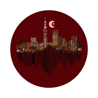 Occlusionary style, Midjourney V7: bold minimalist logo design for Istanbul city municipal services