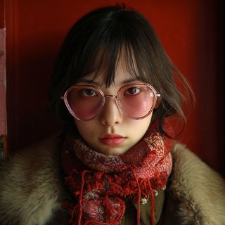 Occlusionary style, Midjourney V7: photographic portrait of female protagonist