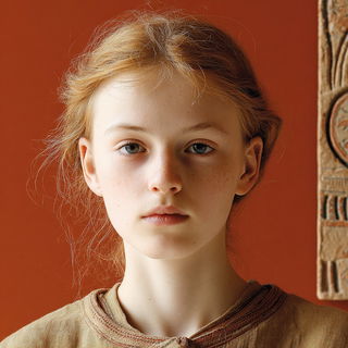Kilnweather style, Midjourney V7: photographic portrait of female protagonist