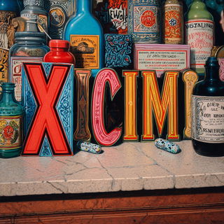 Chromagild style, Midjourney V7: typographic composition with large letters