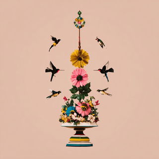 Vanbloom style, Midjourney V7: traditional folk art