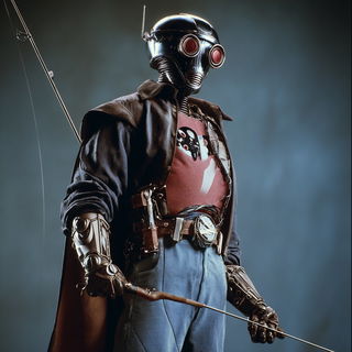 Neocelestism style, Midjourney V7: concept art character design of retropunk steam knight