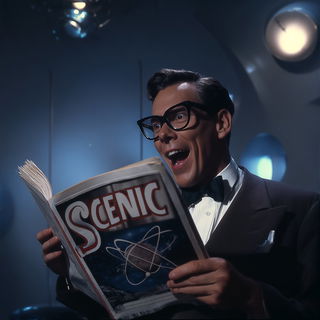 Neocelestism style, Midjourney V7: editorial illustration for popular scientific magazine cover